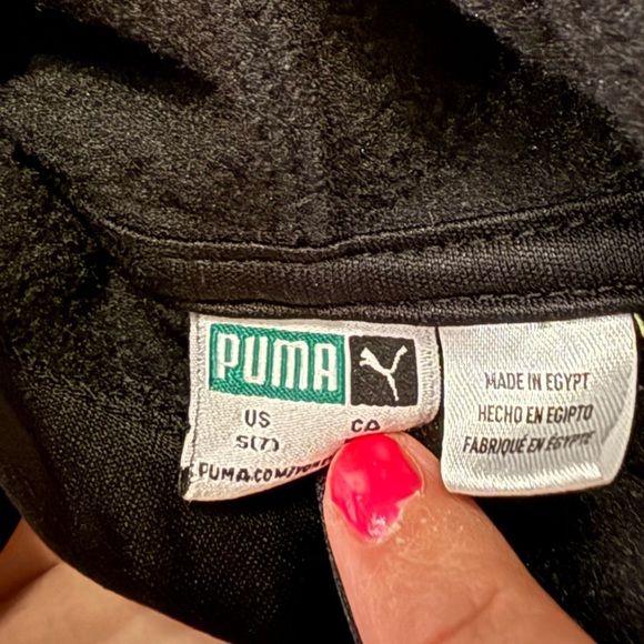 PUMA Kids Black Fleece lined Hoodie with Multicolor Logo size 7 - Picture 5 of 5